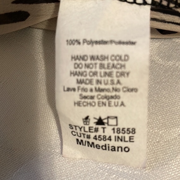 Mendocino button up blouse sheer with cut outs on short sleeves Sz M - Picture 8 of 8